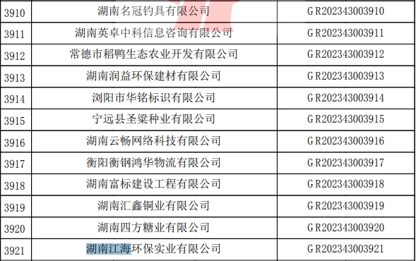 2023年湖南江海，“高新技術(shù)企業(yè)”復(fù)審順利通過(guò)！